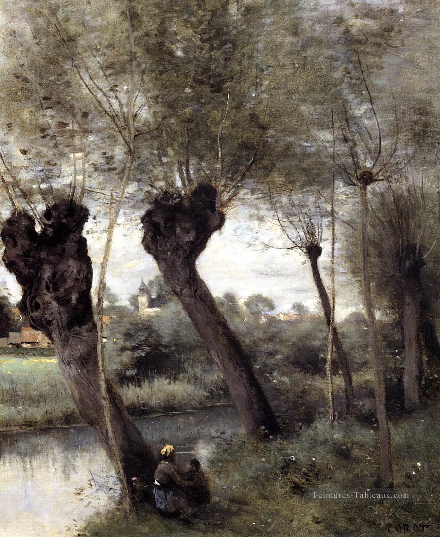 Saint Nicholas les Arras Saules sur les rives de la Scarpe Jean Baptiste Camille Corot Peintures à l'huile